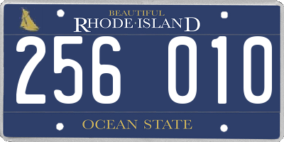 RI license plate 256010
