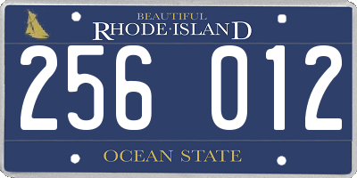 RI license plate 256012