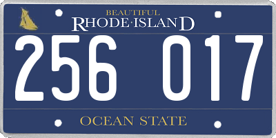 RI license plate 256017