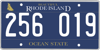 RI license plate 256019