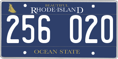 RI license plate 256020