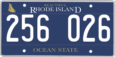 RI license plate 256026