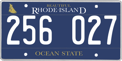 RI license plate 256027