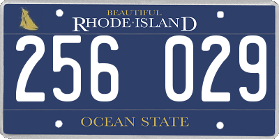 RI license plate 256029