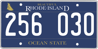RI license plate 256030