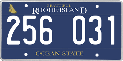 RI license plate 256031