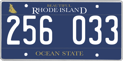 RI license plate 256033