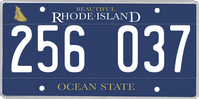 RI license plate 256037