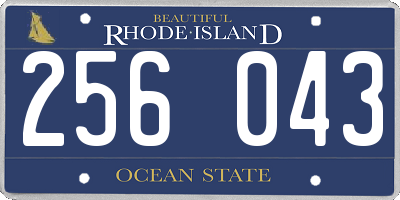 RI license plate 256043