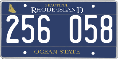 RI license plate 256058