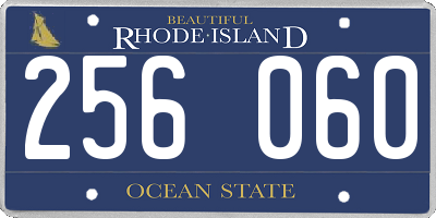 RI license plate 256060