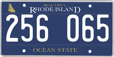RI license plate 256065
