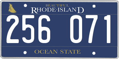 RI license plate 256071