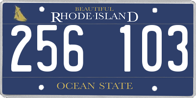 RI license plate 256103