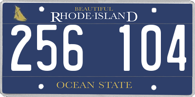 RI license plate 256104