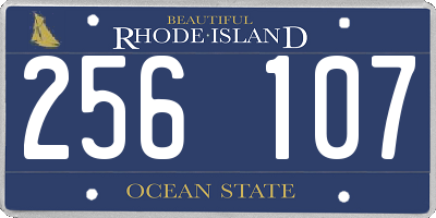 RI license plate 256107