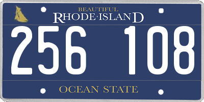 RI license plate 256108