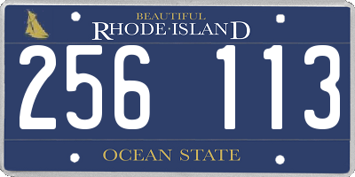 RI license plate 256113