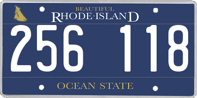 RI license plate 256118