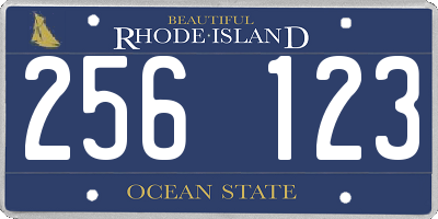RI license plate 256123