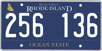 RI license plate 256136