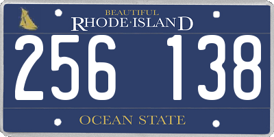 RI license plate 256138