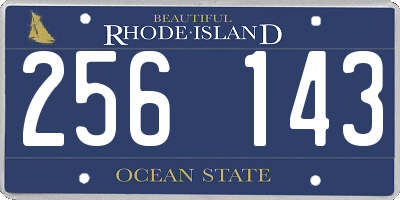 RI license plate 256143