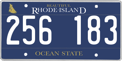 RI license plate 256183
