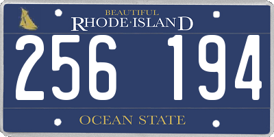 RI license plate 256194