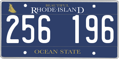 RI license plate 256196
