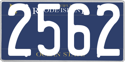 RI license plate 2562