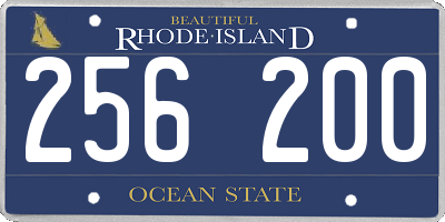 RI license plate 256200