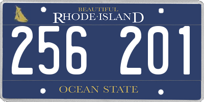 RI license plate 256201