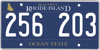RI license plate 256203