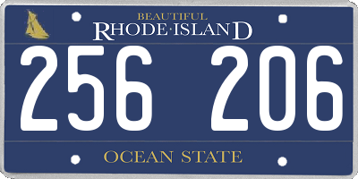 RI license plate 256206