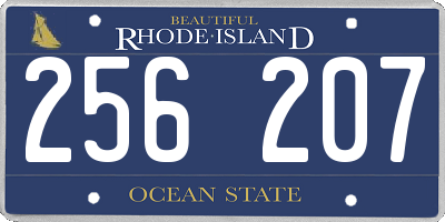 RI license plate 256207