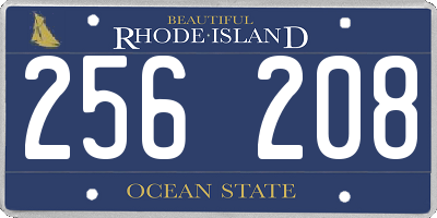 RI license plate 256208
