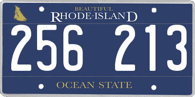 RI license plate 256213