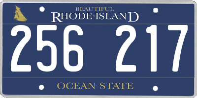 RI license plate 256217