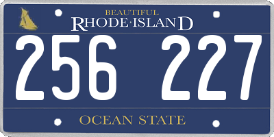 RI license plate 256227