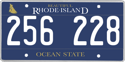 RI license plate 256228