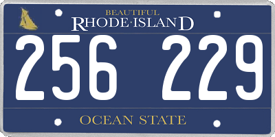 RI license plate 256229