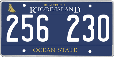 RI license plate 256230