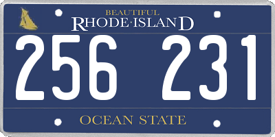 RI license plate 256231