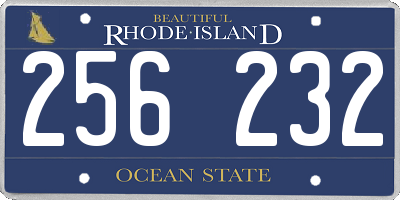RI license plate 256232