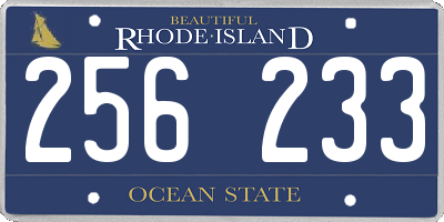 RI license plate 256233