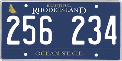 RI license plate 256234