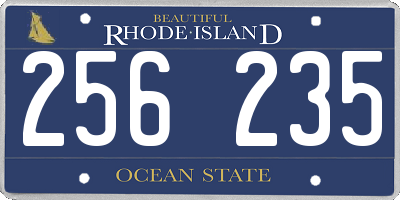 RI license plate 256235