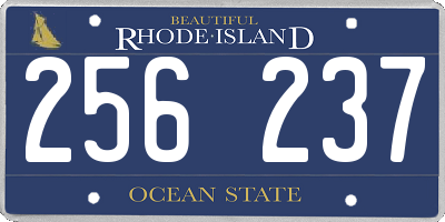 RI license plate 256237