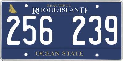 RI license plate 256239